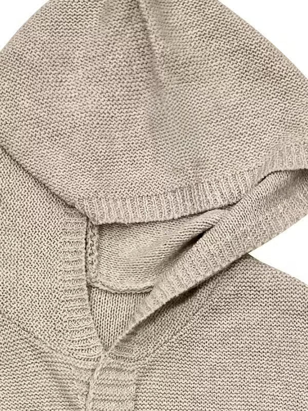 🔥Last Day Promotion 60% OFF +🔥FREESHIPPING🔥 Women's Plain Chunky Open Front Long Sleeve Hooded Knitting Cardigan