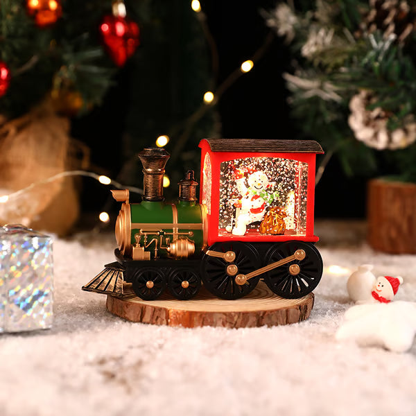 Christmas train with crystal balls
