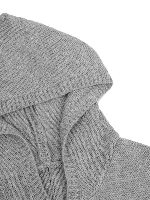🔥Last Day Promotion 60% OFF +🔥FREESHIPPING🔥 Women's Plain Chunky Open Front Long Sleeve Hooded Knitting Cardigan