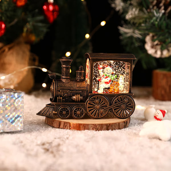 Christmas train with crystal balls